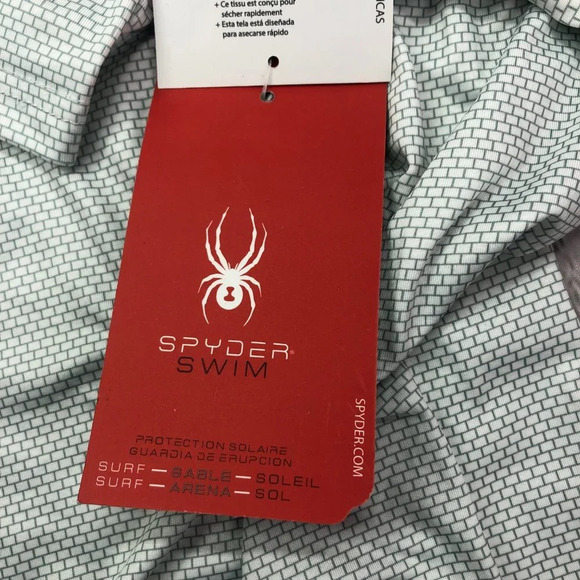 Mens medium- spyder swim rash guard top short sleeve - Picture 7 of 8